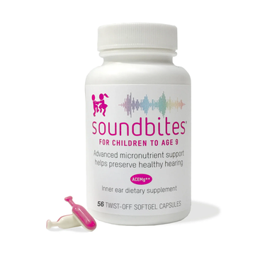 Soundbites antioxidants nutritional supplement for children, hearing preservation and hearing loss